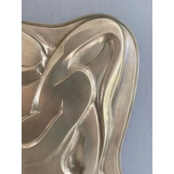 Brass Wall Relief — Two Entwined Figures, French Work, Circa 1970