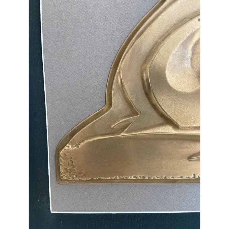 Brass Wall Relief — Two Entwined Figures, French Work, Circa 1970