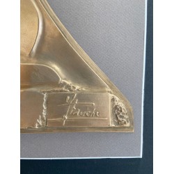 Brass Wall Relief — Two Entwined Figures, French Work, Circa 1970