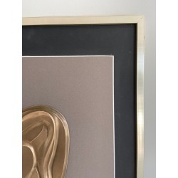 Brass Wall Relief — Two Entwined Figures, French Work, Circa 1970