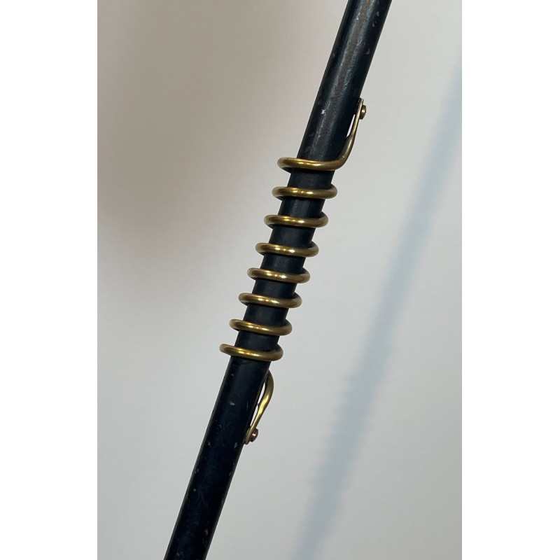 Black Lacquered Brass Floor Lamp, Style of Jean Royère, c.1950 | Maison BARROIS