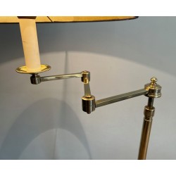 Pair of Adjustable Brass Reading Lamps, Attributed to Maison Jansen, circa 1940