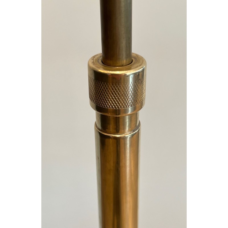 Pair of Adjustable Brass Reading Lamps, Attributed to Maison Jansen, circa 1940