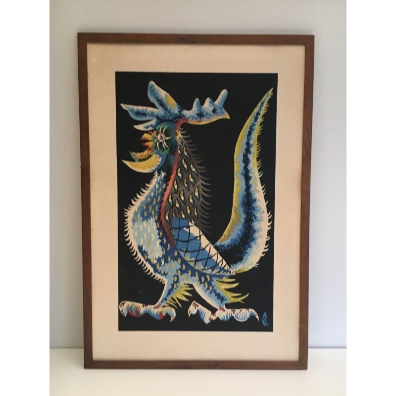 Rooster Print Signed by Jean Lurçat