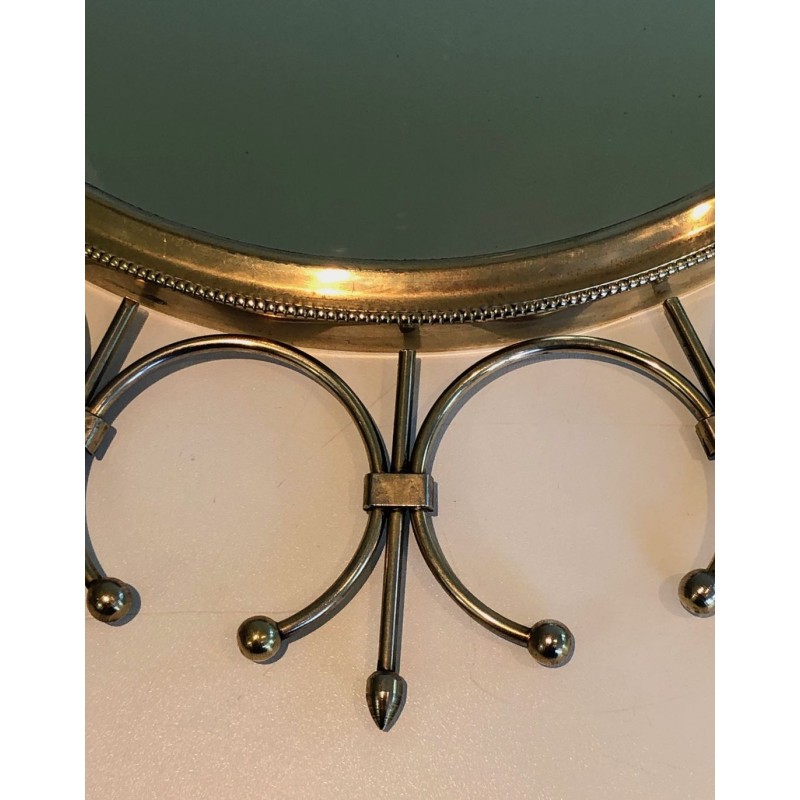 Brass and Brushed Steel Sunburst Mirror