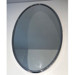 Miroir Ovale Chromé de Style Art Déco