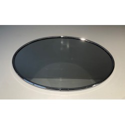 Chromed Oval Mirror in the Art Deco Style