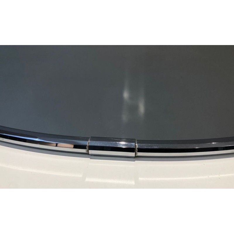 Chromed Oval Mirror in the Art Deco Style