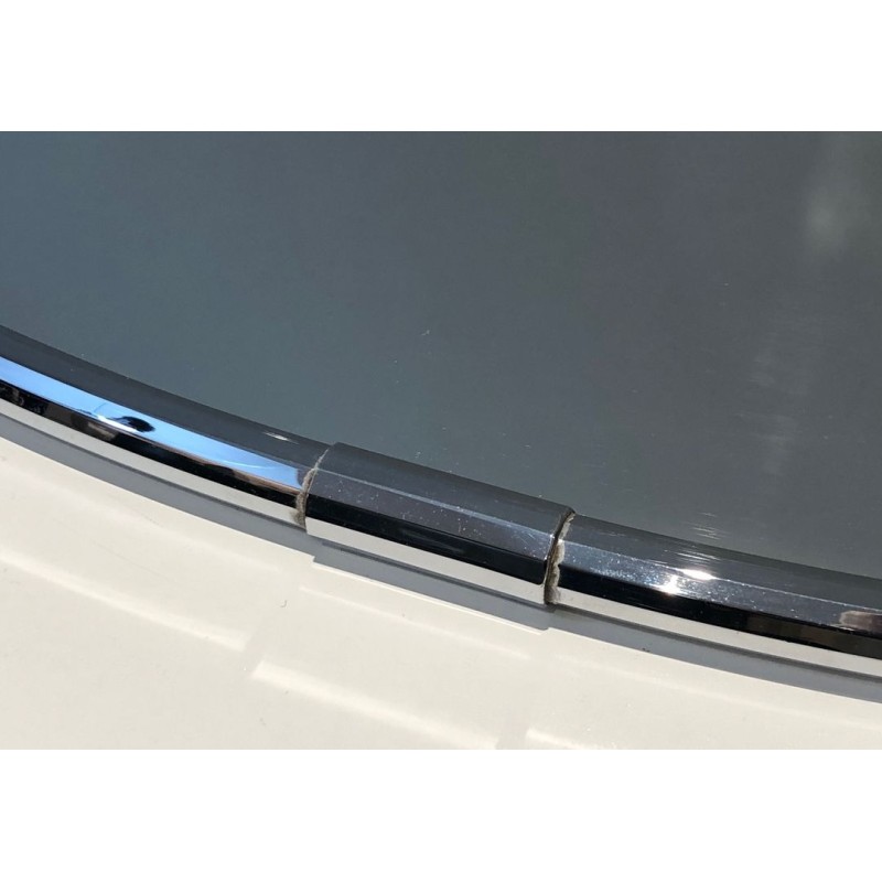 Chromed Oval Mirror in the Art Deco Style