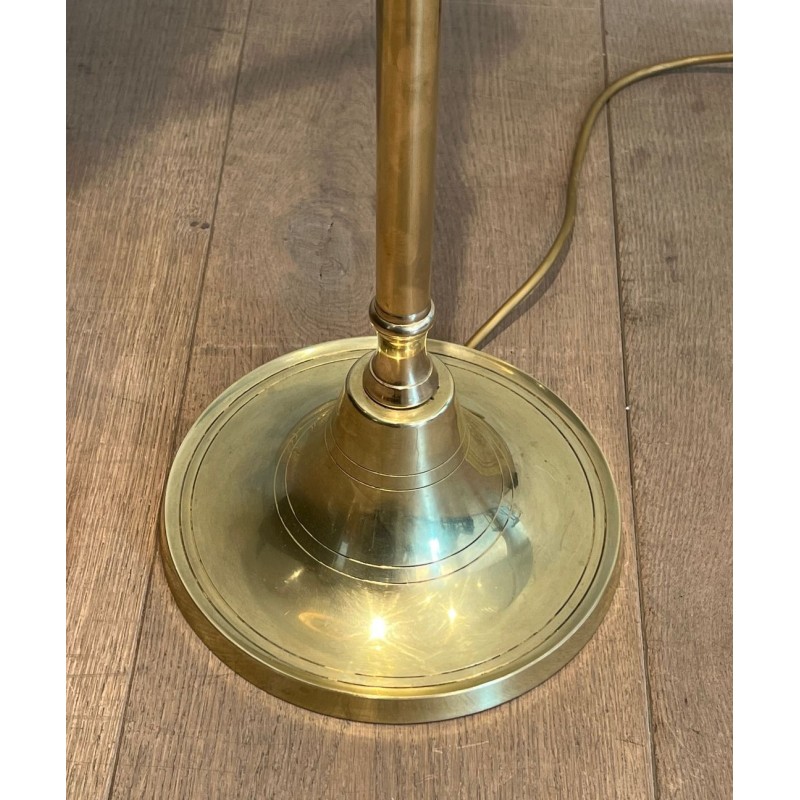 Pair of Adjustable Brass Reading Lamps, Attributed to Maison Jansen, circa 1940