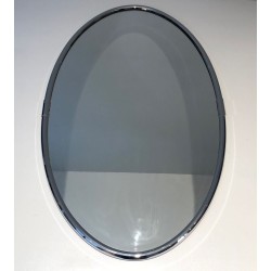 Chromed Oval Mirror in the Art Deco Style
