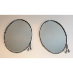 Pair of Oval Silvered Mirrors attributed to Maison Bagués