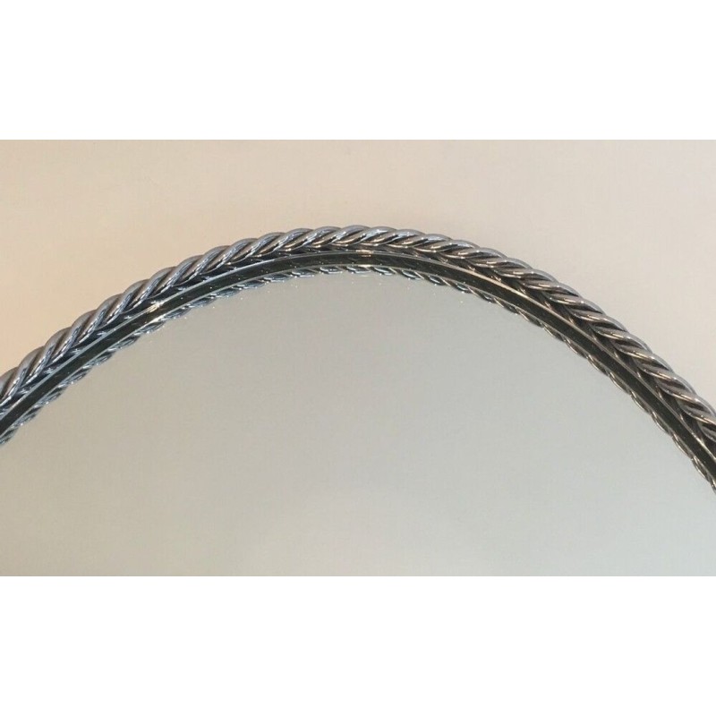 Pair of Oval Silvered Mirrors attributed to Maison Bagués