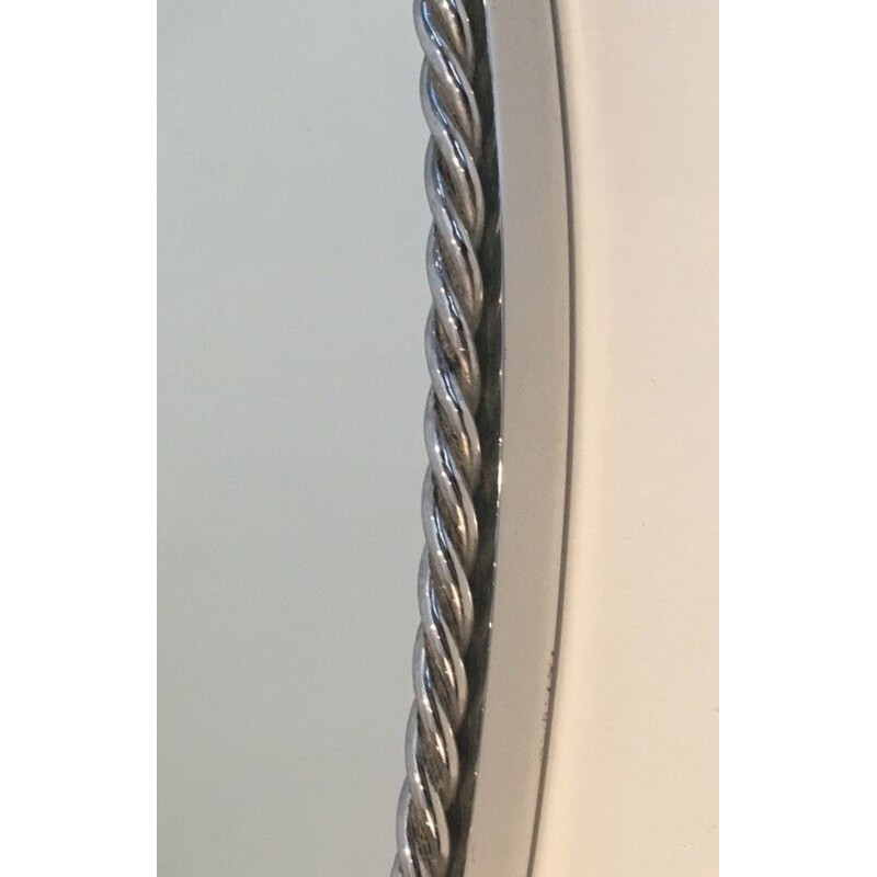 Pair of Oval Silvered Mirrors attributed to Maison Bagués