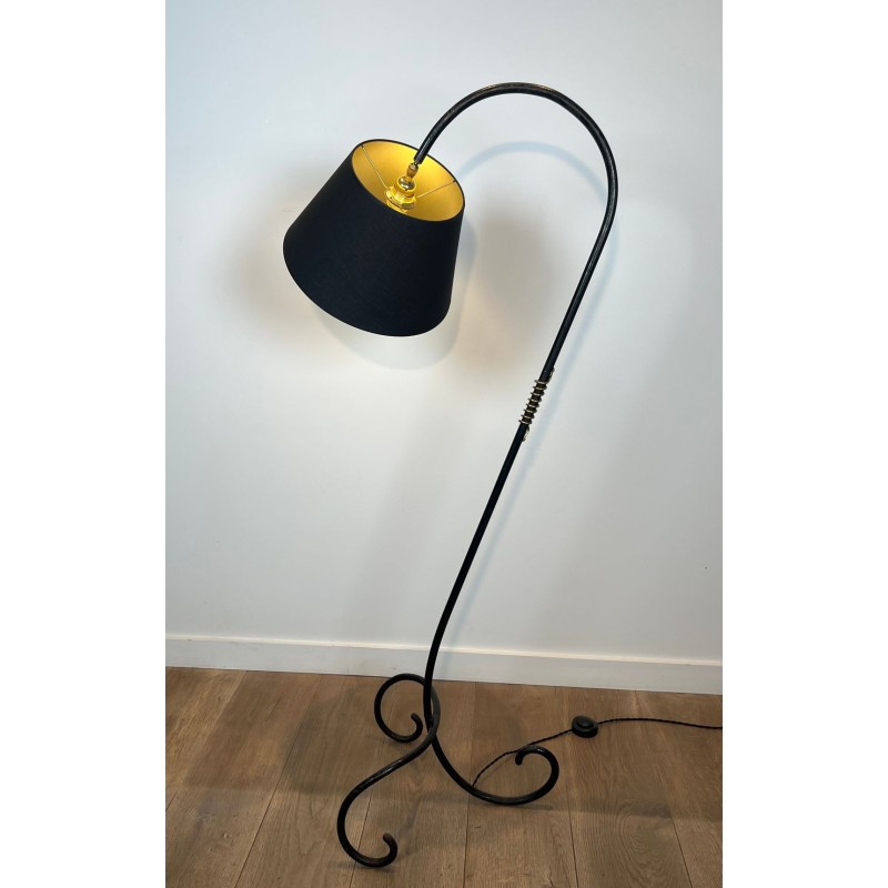 Lampadaire Métal Laqué Laiton, Goût Jean Royère, v.1950 | Maison BARROIS