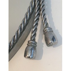 Pair of Oval Silvered Mirrors attributed to Maison Bagués