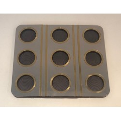 Modernist Brushed Steel and Brass Multi-Photo Frame