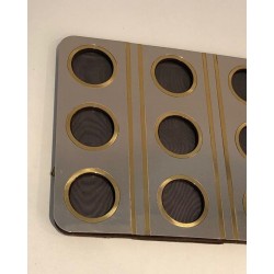 Modernist Brushed Steel and Brass Multi-Photo Frame