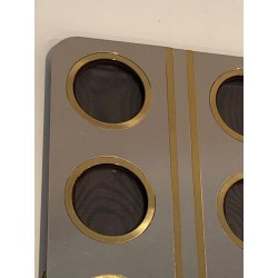 Modernist Brushed Steel and Brass Multi-Photo Frame
