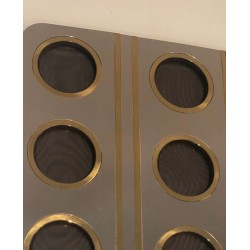 Modernist Brushed Steel and Brass Multi-Photo Frame