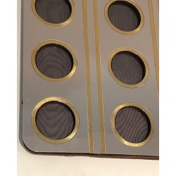 Modernist Brushed Steel and Brass Multi-Photo Frame