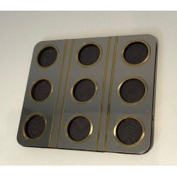 Modernist Brushed Steel and Brass Multi-Photo Frame