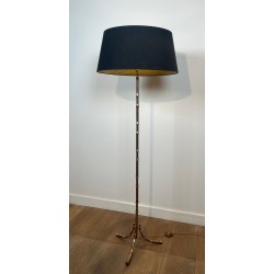 Lampadaire de Parquet en Bronze Façon Faux-Bambou de la Maison Baguès