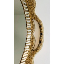 Grand Miroir en Papier Maché, Incrustations et Marqueterie de Miroirs