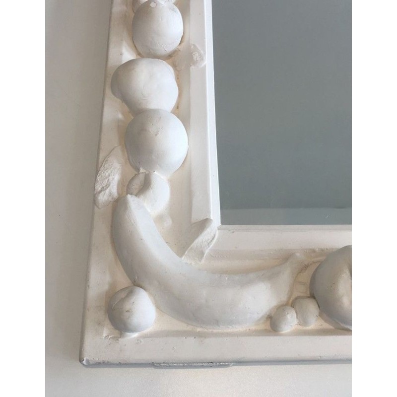 Unique Miroir Décoratif en Plâtre à Décors de Fruits