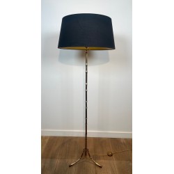 Lampadaire de Parquet en Bronze Façon Faux-Bambou de la Maison Baguès
