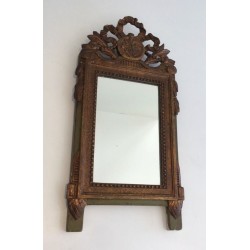 Louis the 16th Style Gilt and Painted Wood Mirror