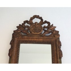 Louis the 16th Style Gilt and Painted Wood Mirror