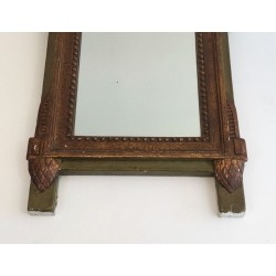Louis the 16th Style Gilt and Painted Wood Mirror