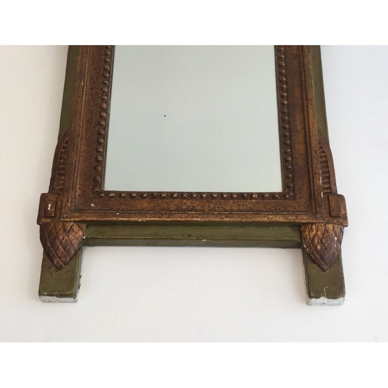 Miroir de Style Louis XVI en Bois Patiné et Doré