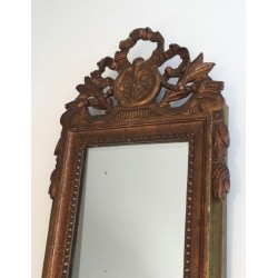 Miroir de Style Louis XVI en Bois Patiné et Doré