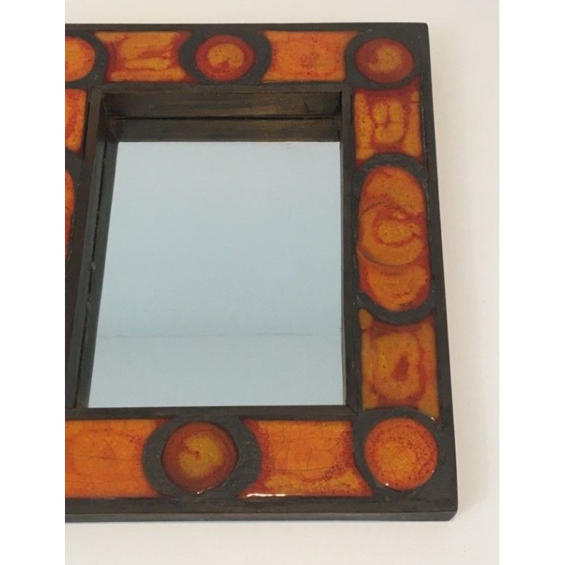 Miroir en Céramique dans les tons Orangés