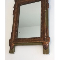 Miroir de Style Louis XVI en Bois Patiné et Doré