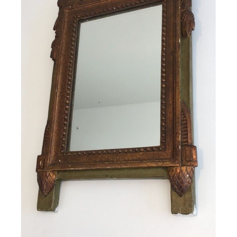 Miroir de Style Louis XVI en Bois Patiné et Doré