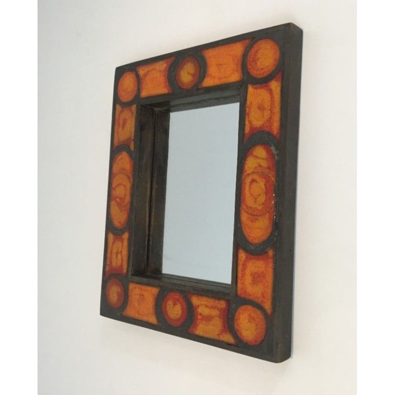 Miroir en Céramique dans les tons Orangés