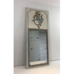 Miroir de Style Louis XVI en bois Sculpté Patiné