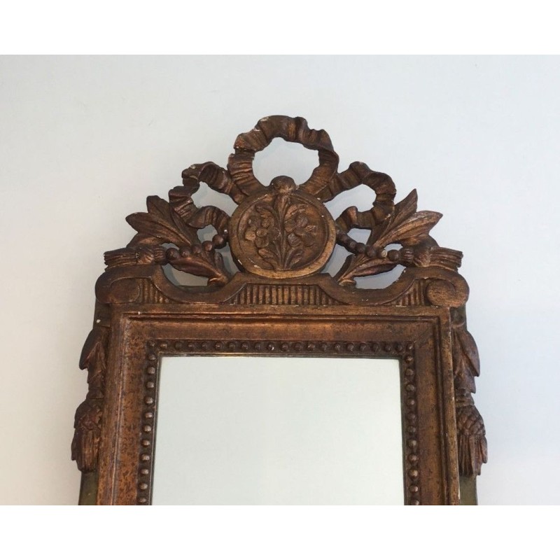 Louis the 16th Style Gilt and Painted Wood Mirror