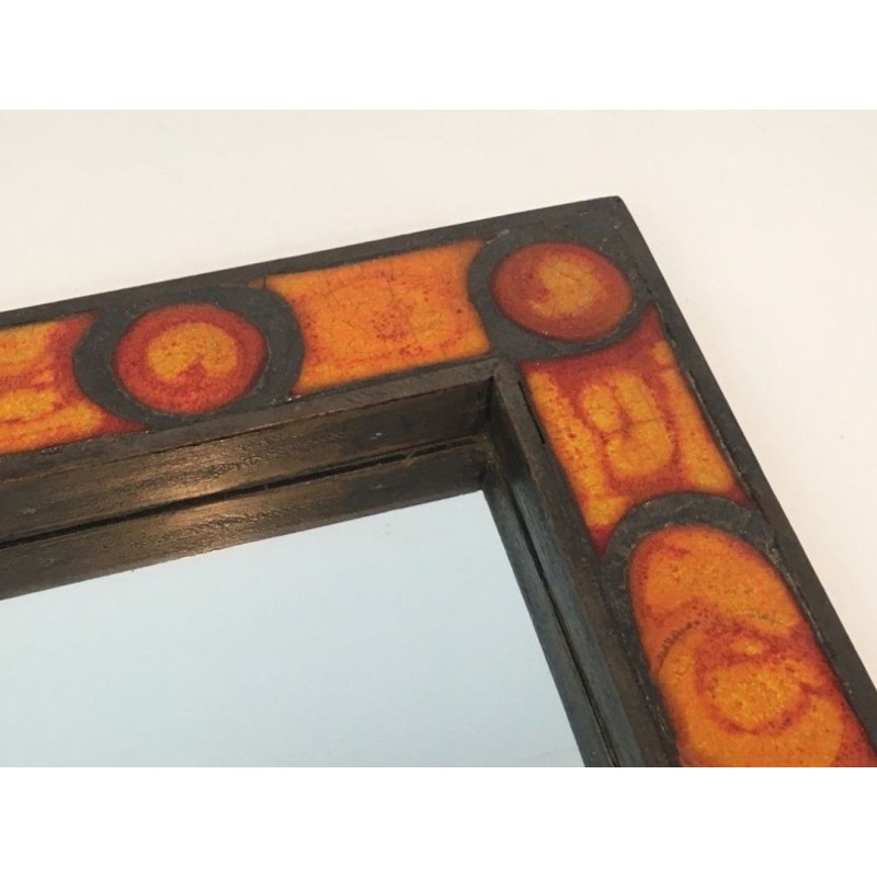 Miroir en Céramique dans les tons Orangés