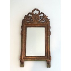 Louis the 16th Style Gilt and Painted Wood Mirror