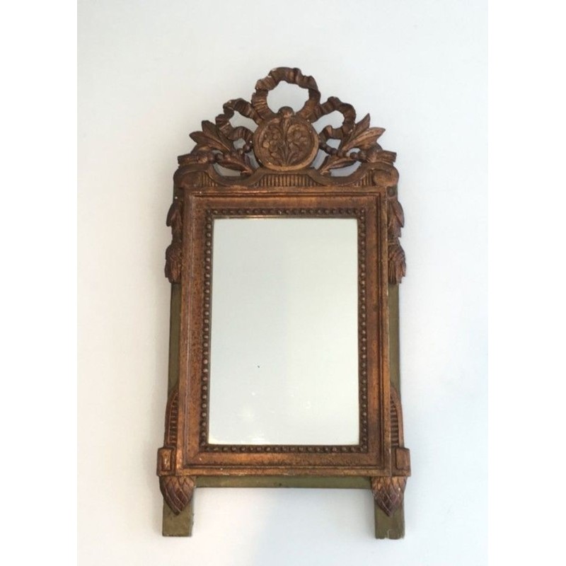 Louis the 16th Style Gilt and Painted Wood Mirror