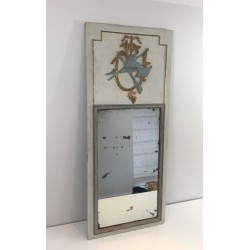 Miroir de Style Louis XVI en bois Sculpté Patiné