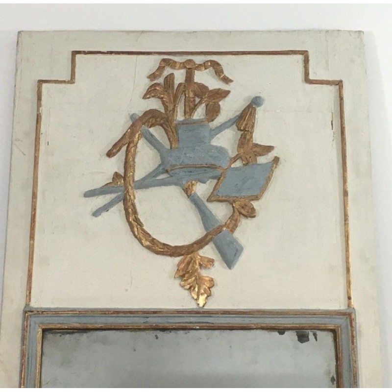 Miroir de Style Louis XVI en bois Sculpté Patiné