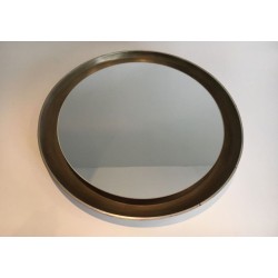 Silver Curved Wood Mirror