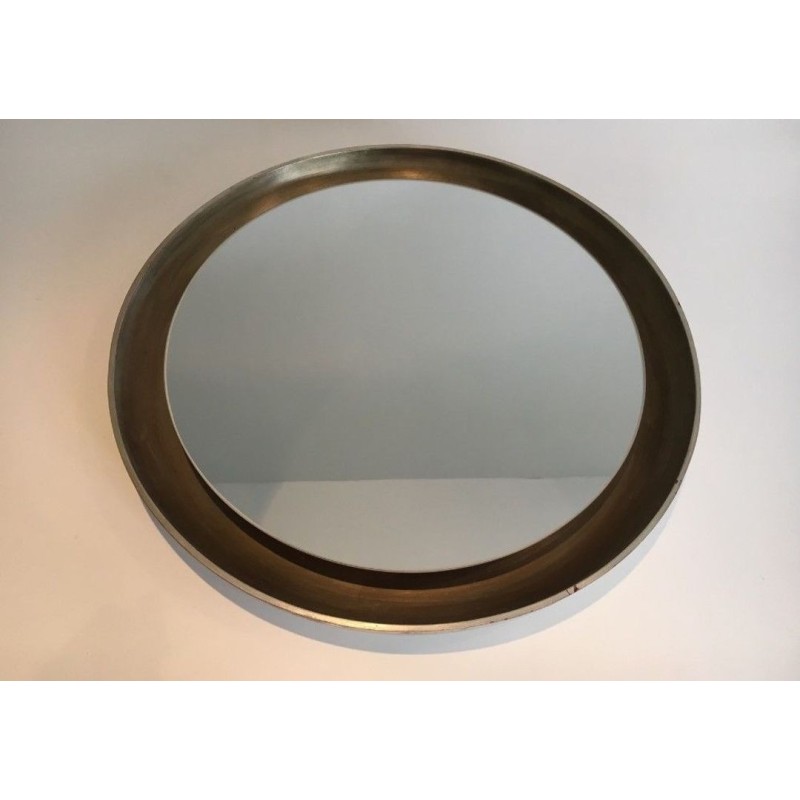 Silver Curved Wood Mirror