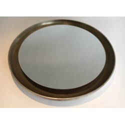 Miroir Argenté en Bois Incurvé