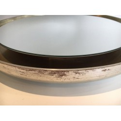 Silver Curved Wood Mirror